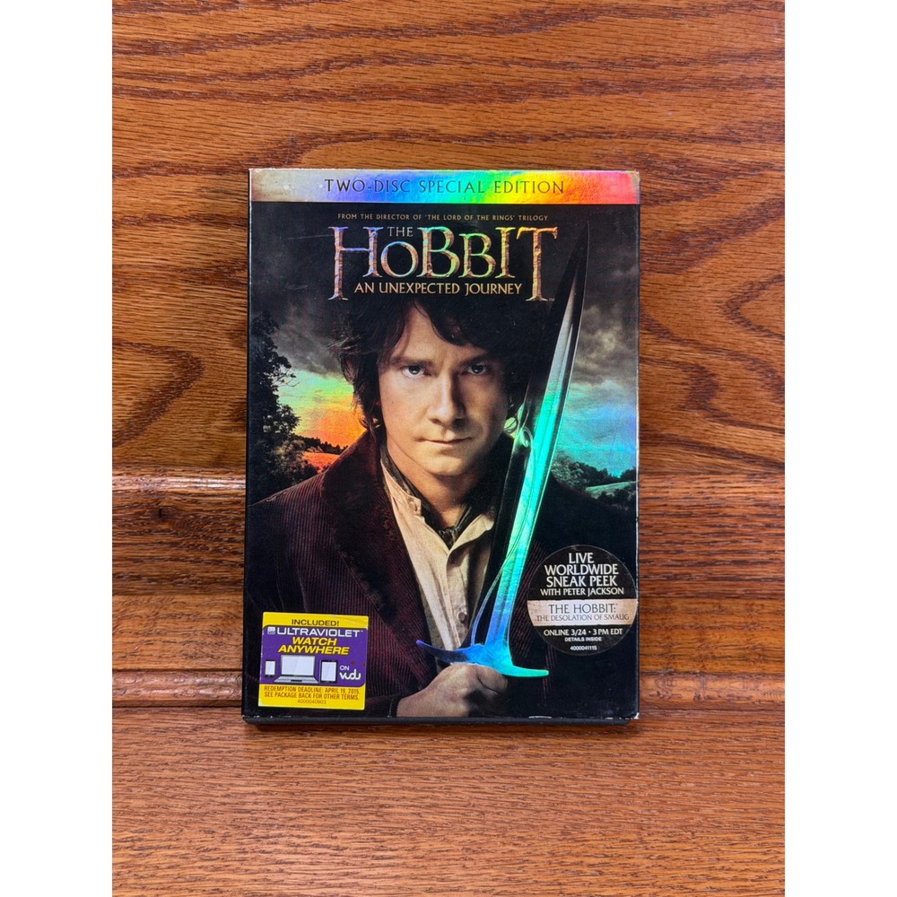 The Hobbit An Unexpected Journey DVD Two-Disc Special Edition Holographic Cover